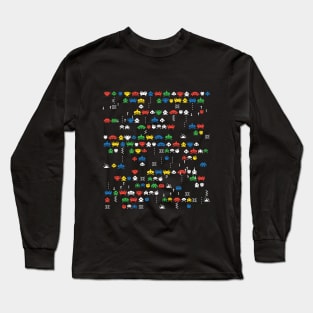 Retro Video Game Space Invaders Arcade Geek BoomBoomInk Long Sleeve T-Shirt